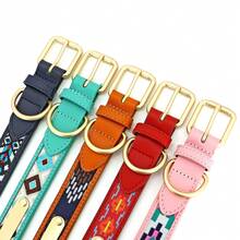 PU Embroidered Printed Pattern Dog Customized Collar Engraved Anti-Lost Pet Collar Adjustable Size For Small Medium Large Dogs - Multicolor - View 7