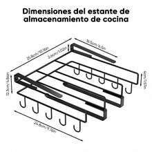 Porta Tablas de Cortar Colgante (25.8*24.8*12.3CM) – Organizador de Cocina para Tablas, Tapas de Ollas y Bandejas, Almacenamiento Bajo Armario para Papel Aluminio/Film Plástico - negro b - Ver 2