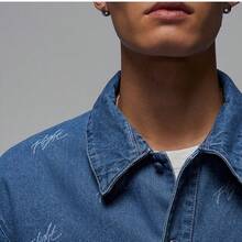 Nike/Jordan Flight Men's Denim Casual Short Sleeve Shirt FN4654-436 - Navy Blue - View 2