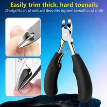 Heavy Duty Toenail Clipper Set, Suitable For Thick Nails And Ingrown Nails, Includes Nail Clippers, Nail File, Dead Skin Remover And Foot Care Tools, Designed For Men And Elderly Foot Care - Multicolor - View 4