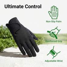 Pure Black Full Palm Anti-Slip Equestrian Riding Gloves, Reinforced Thumb Crotch, Adjustable Wrist Hook And Loop, Touchscreen Compatible Fingertips, Suitable For Equestrian Training And Competition - Black - View 4