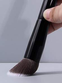 3pcs Makeup Tool Set With Large Powder Brush, Triangle Powder Puff, Mini Makeup Sponge, Black Wooden Handle, Full Set For Setting And Base Makeup, Multi-Functional Makeup Kit - Black - View 6