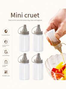 2pcs Mini Portable Squeeze Bottles With Lids, Leak-Proof Spice Containers, Kitchen Seasoning Dispenser Bottles, Suitable For Camping, Picnic, Outdoor, Travel, School, Office, Multi-Scenario Kitchen Storage, Condiment Storage Bottles - A - View 4