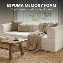 Sofá Cama Memory Foam Plegable 3 Plazas |   Sofá Cama Multifuncional Moderno |   Sillón para Sala Sofa Cama Comprimido |   Estructura Resistente |   Dimensiones: 200 x 100 x 71 (Beige) - Gris - Ver 12