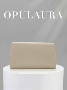 OpulAura 1件裝女款優雅黑色天鵝絨手提包，奢華天鵝絨晚宴包，適合正式禮服、婚禮、生日派對與畢業舞會 - 杏色 - 查看 6
