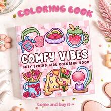 40 Pagine - 200g, Libro da Colorare alla Moda e Fresco, Stile Dolce e Rilassante, Schema di Colori Bianco e Rosa, Disegni Casual da Colorare, Adatto per Cancelleria e Forniture Scolastiche, Regalo Perfetto per Ragazze, Regalo per la Stagione del Ritorno a Scuola. - Atmosfera confortevole - Visualizzare 1