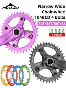 MOTSUV Mountain Bike 104BCD Chainring, Imported German Technology, Positive/Negative Teeth, 32T 34T 36T 38T - Multicolor - View 3