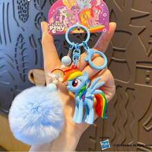 Hasbro My Classic 吊飾裝飾，包含暮光閃閃、彩虹衝刺、蘋果傑克、珍貴、柔柔與粉紅派，創意包包吊飾 - Pom-pom keychain - 查看 10