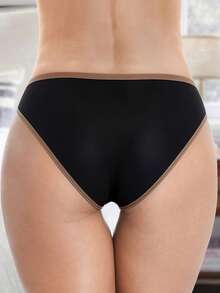Bragas triangulares sin costuras de cintura baja con ribete de contraste para mujer - Multicolor - Ver 4