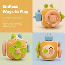 1pc 6-Sided Multifunctional Busy Ball Rotating Thief Mouse Toy Cartoon Rabbit Tactile Toy Early Education Grasping Training No Battery Required - Multicolor - View 5