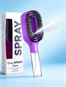 Water Spray Hair Brush, 2-In-1 Fine Mist Detangling Comb, Suitable For Wet And Dry Hair, Anti-Frizz Spray Comb, Suitable For Curly, Wavy And Straight Hair, Portable Styling Tool (1pc, Pink) - Multicolor - View 14
