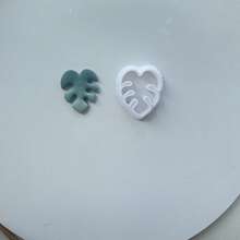 熱帶葉片聚合物黏土模具，龜背葉、棕櫚葉、三葉草、貝殼、花朵模具，適用於DIY耳環、吊墜、飾品、珠寶製作，黏土壓花工具 - Tropical Leaf - 查看 21