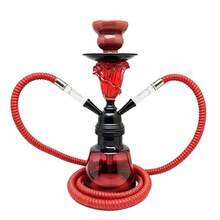 Pequeñas cachimbas de vidrio de un solo tubo y de doble tubo en stock, juego completo de accesorios portátiles para cachimba en color blanco. - rosa - Ver 5