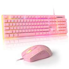 True RGB Full Size Keyboard And Mouse Combo, Silent Typing, 2-In-1 Combination, Mechanical Feel USB Membrane Keyboard, Suitable For Office And Gaming, Home Gift, PC And Laptop (Black & White) - View 3
