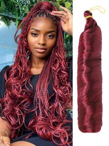 24 Inch Long French Curly Braided Hair Extensions, Synthetic Hair, Loose Wavy Spiral Curls, Ombre Color, Heat Resistant, Pre-Stretched, Halloween - Multicolor - View 30