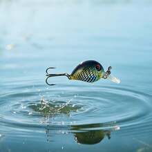 Mini Crankbait Lure, Streamlined Realistic Fish Scale Hard Bait With 3D Lifelike Fish Eyes, Built-In Steel Ball Rattle, Equipped With Sharp Triple Hooks, Floating Wobbling Lure, Suitable For Freshwater Bass, Trout, Sunfish Fishing Tackle - Multicolor - View 3