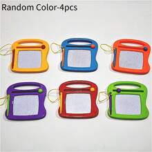 8pcs/4pcs Kids Mini Magnetic Drawing Board - Erasable Doodle Sketchbook, Birthday Party And Gift Choice, Mixed Colors, Plastic Material, Designed For Children Aged 3-6 - Random Color - Multicolor - View 8