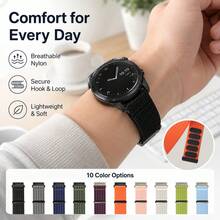 18mm 20mm 22mm 尼龍錶帶，相容於 Watch 7 6 5 4 40mm 44mm，魔鬼氈運動式腕帶，適用於 Watch/Watch/Watch/Watch S5 智慧手錶配件 - 18mm - 查看 3