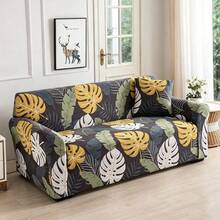 1 buah Sarung Sofa Motif Tanaman, Tahan Debu dan Noda, Pelindung Sofa Elastis Satu Bagian yang Menutupi Seluruh Bagian, Dekorasi Ruang Tamu, Dekorasi Sofa 1/2/3/4 Dudukan, Universal untuk Semua Musim, Dapat Dicuci dengan Mesin, Sarung Bantal Tidak Termasuk - MultiWarna - View 10