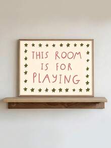 1 pieza Pintura decorativa con cita "Esta habitación es para jugar", rayas azules y rojas, pintura decorativa para sala de juegos, regalo ideal, adecuado para dormitorio, sala de estar, oficina, arte de pared, decoración de pared, decoración del hogar, decoración de habitación, arte de pared en lienzo, póster, arte de pared enmarcado, marco opcional - 1 unidad - Ver 5