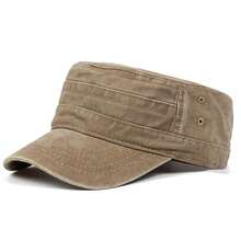 1 pieza Gorra de béisbol de parte superior plana lavada para hombres, gorra casual ajustable con protección solar, adecuada para viajes de primavera y otoño, playa, fiesta - Multicolor - Ver 19