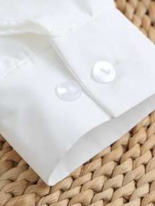1 Pair Women's Fabric Bell Sleeve Cuff Decor, Suitable For Outing And Party Matching - White-102 - View 2