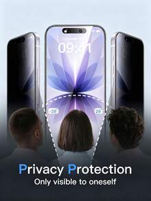 4-In-1 Set (2pcs Privacy Tempered Glass Screen Protector + 2pcs Camera Lens Protector) | Anti-Scratch Privacy Protection For Phone Screen Film | Compatible With IPhone 17 Pro Max/17 Pro/17/17 Air/16 Pro Max/16/16 Plus/15 Pro Max/15/14/13/12/11 | Birthday Holiday Phone Accessories Gift - Black - View 3