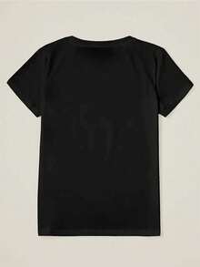 Short-Sleeve T-Shirt With Round Neck And Lemon And Letter Print - Soft, Breathable, Micro-Elastic, Casual Top For Summer And Spring - Merah muda 2 - View 1