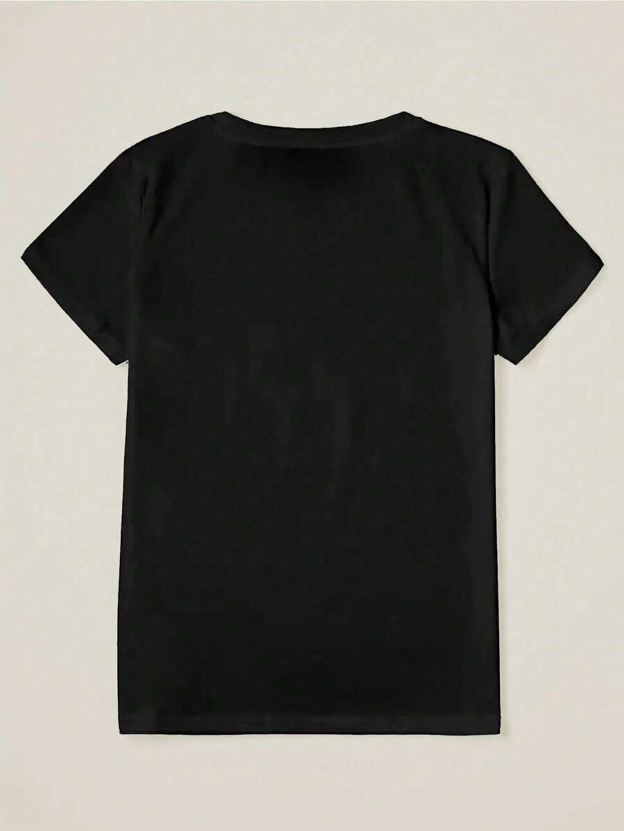 Short-Sleeve T-Shirt With Round Neck And Lemon And Letter Print - Soft, Breathable, Micro-Elastic, Casual Top For Summer And Spring - Merah muda 2 - View 1