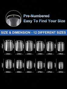 120pcs Short Almond Shaped Acrylic Nail Tips, Pre-Formed Semi-Matte Full Coverage Square Transparent Gel Press-On Fake Nails For Nail Extension, Home DIY Manicure - 彩色 - 查看 8
