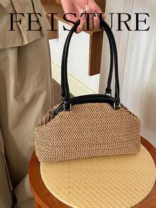 2026 Spring/Summer New Women's Woven Hard-Shell Handbag - Khaki - View 4