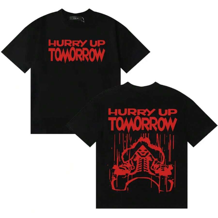 Hurry Up Tomorrow Musik-Fan-T-Shirt Lässige Bequeme T-Shirts Herrenbekleidung Mode Übergroßes Loses T-Shirt Streetwear - Weiss - Übersicht 1
