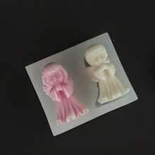 1 pieza Molde de silicona 3D con forma de ángel, adecuado para manualidades DIY hechas a mano: perfecto para hacer jabón, arcilla, etc. - Gris claro - Ver 4