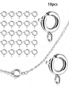 Small Spring Round Jewelry Clasps For Necklaces, Bracelets & DIY Crafts, Silver & Gold Plated - Multicolor - View 8