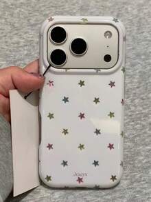 可愛粉色波點圖案亮面果凍手機殼，適用於 iPhone 18 Pro Max 17 Pro Max 16 Pro Max 17 16 15 14 13 12 Pro Max 11，甜美防撞軟背蓋 - 白色 - 查看 3