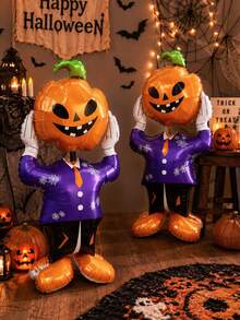 1 pezzo Palloncino in foil a forma di zucca da tavolo, adatto per Ognissanti, casa stregata, festa della zucca, decorazione casa Ognissanti, festa di compleanno Ognissanti, decorazione scena festa casa Ognissanti, forniture per decorazione feste interne ed esterne, festa Dolcetto o Scherzetto - Multicolore - Visualizzare 5