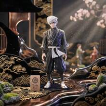 Anime Style Boy Collectible Figurine, Black & Blue Kimono Design, Easter Home Desktop Decor Gift - Multicolor - View 6
