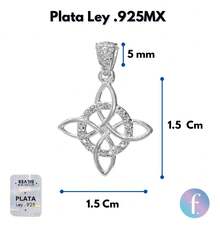 925 Sterling Silver Chain With Witch's Knot Pendant For Women - 黑色 - 查看 9