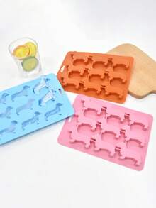 1個 3D 臘腸狗巧克力蛋糕模具，適用於啤酒冰塊、派對自製軟糖、烘焙與烹飪裝飾，易脫模矽膠冰盤，多格桶狀設計附蓋，可重複使用，適合居家、酒吧、夜店與戶外使用 - 查看 3