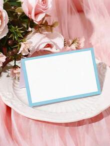30/10pcs Pink & Blue Gender Reveal Place Cards, Folded Table Cards, Perfect For Wedding Place Cards, Buffet Food Labels, Banquet Tables, Cocktail Parties And Name Cards, Boy/Girl Birthday Party Thank You & Blessing Cards, Baby Shower - Multicolor - View 8
