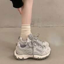 Women Chunky Shoes - Grey - View 8