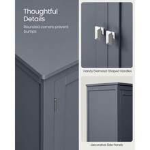 Bathroom Cabinet, Bathroom Cupboard, Kitchen Cabinet, With 4 Doors, Adjustable Shelves, 30 X 60 X 110 Cm, White MBBC552P31 - 米色 - 查看 7