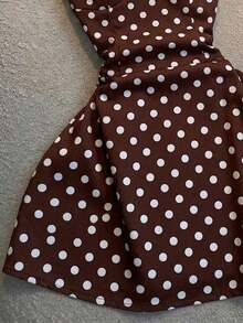 Nuevo vestido elegante con estampado, cuello en V y cintura con lazo - Blanco - View 4