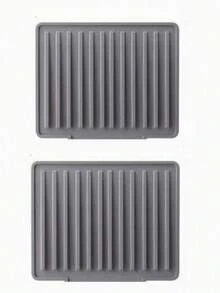2/1 buah Alas Pengering Piring Dapur, Baki Pengering Anti Selip Kapasitas Besar dengan Desain Saluran Pembuangan, Baki Air Meja Tebal, Cocok untuk Piring, Gelas, dan Persiapan Makanan, Organizer Penyimpanan Wastafel Gaya Krem, Aksesori Dapur - View 15