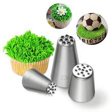 3pcs Stainless Steel Small Grass Icing Nozzle Set, Grass Cream Piping Nozzle, Seamless Icing Tip And Grass Tube Nozzle - Dishwasher , Sturdy And Durable, Suitable For Professional And Home Baking - Multicolor - View 10