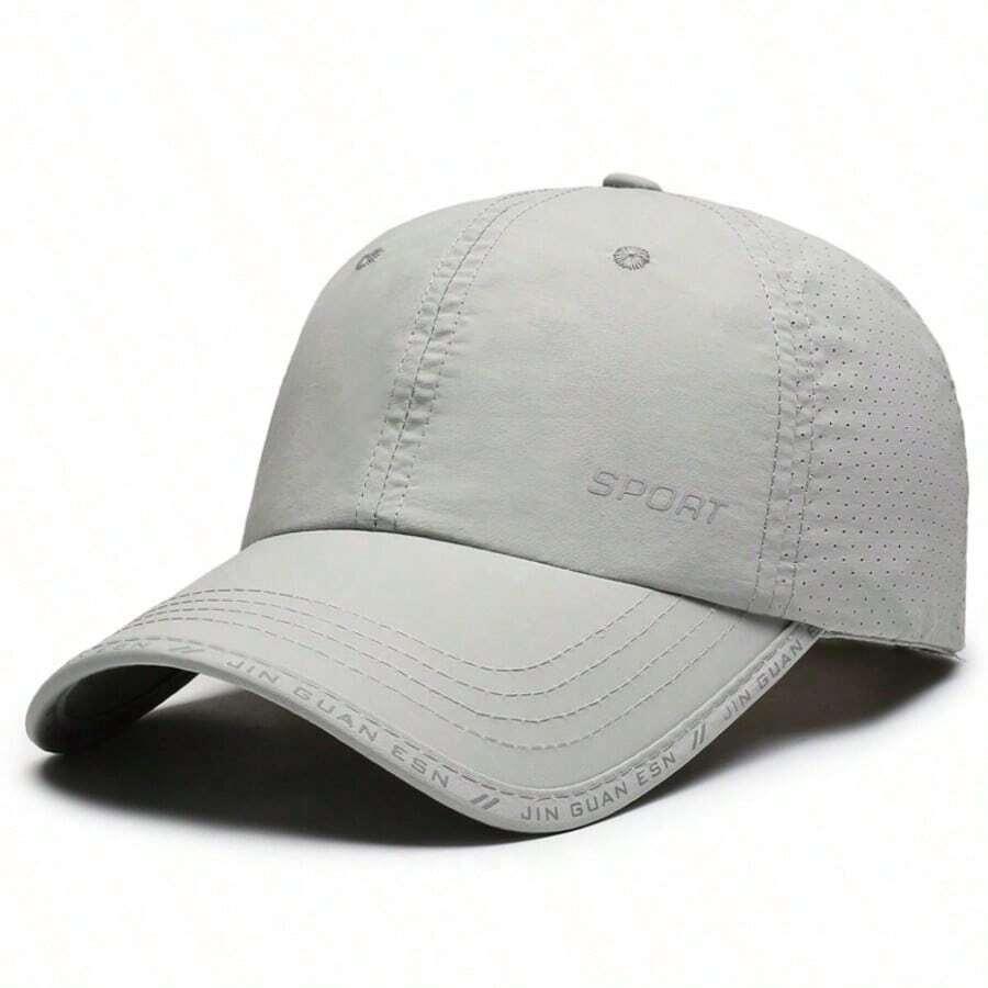 1 Piece Lightweight Outdoor Baseball Cap, Simple And Breathable Fashionable Quick-Drying Hat With Protection For Men, For Summer, Beach, Vacation, Festivals, Travel - Light Grey - View 1