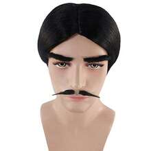 1PC Middle-Aged Men Cosplay Wig 8inch Synthetic Fiber Black Short Hair Costume Party Holiday Party Daily Wear Full Wig - Black - View 3