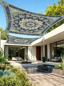 Rectangular Sand-Colored Sun Shade Sail, UV Protection Sun Shade Fabric, Suitable For Backyard, Patio, Deck, Garden, Outdoor Activities And Facilities (Support Frame Not Included) - Multicolor - View 6