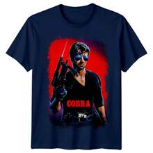Cobra 1986 Retro Action Movie T-Shirt For Men And Women,  Cop Thriller, Classic Graphic T-Shirt, Vintage Casual Top - Black - View 2