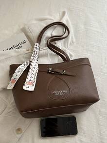 Bolso Tote de Lujo Ligero Nuevo Diseño de Moda PU de Alta Gama - Café - Ver 7